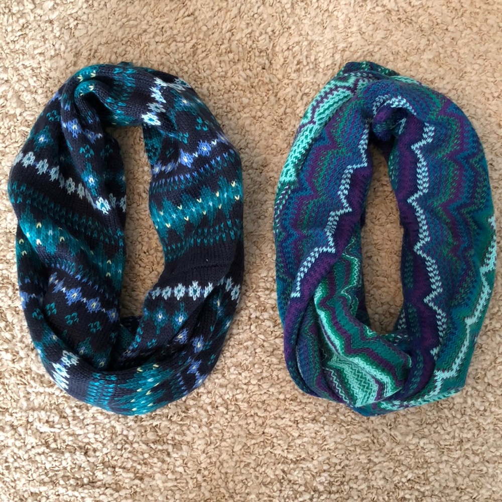 TWO INFINITY SCARVES